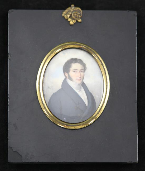 Sir William Charles Ross (1794-1860) Miniature self portrait, 3 x 2.25in.